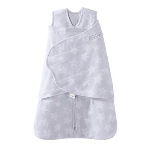 Halo Innovations SleepSack Swaddle Micro Fleece Grey Stars Sz Small (3-6 months)